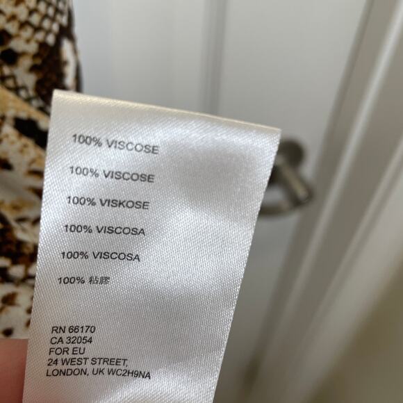 Anthropologie Maeve Juno Snake Print Dress Brown White Vneck Knee Length S - Picture 4 of 5